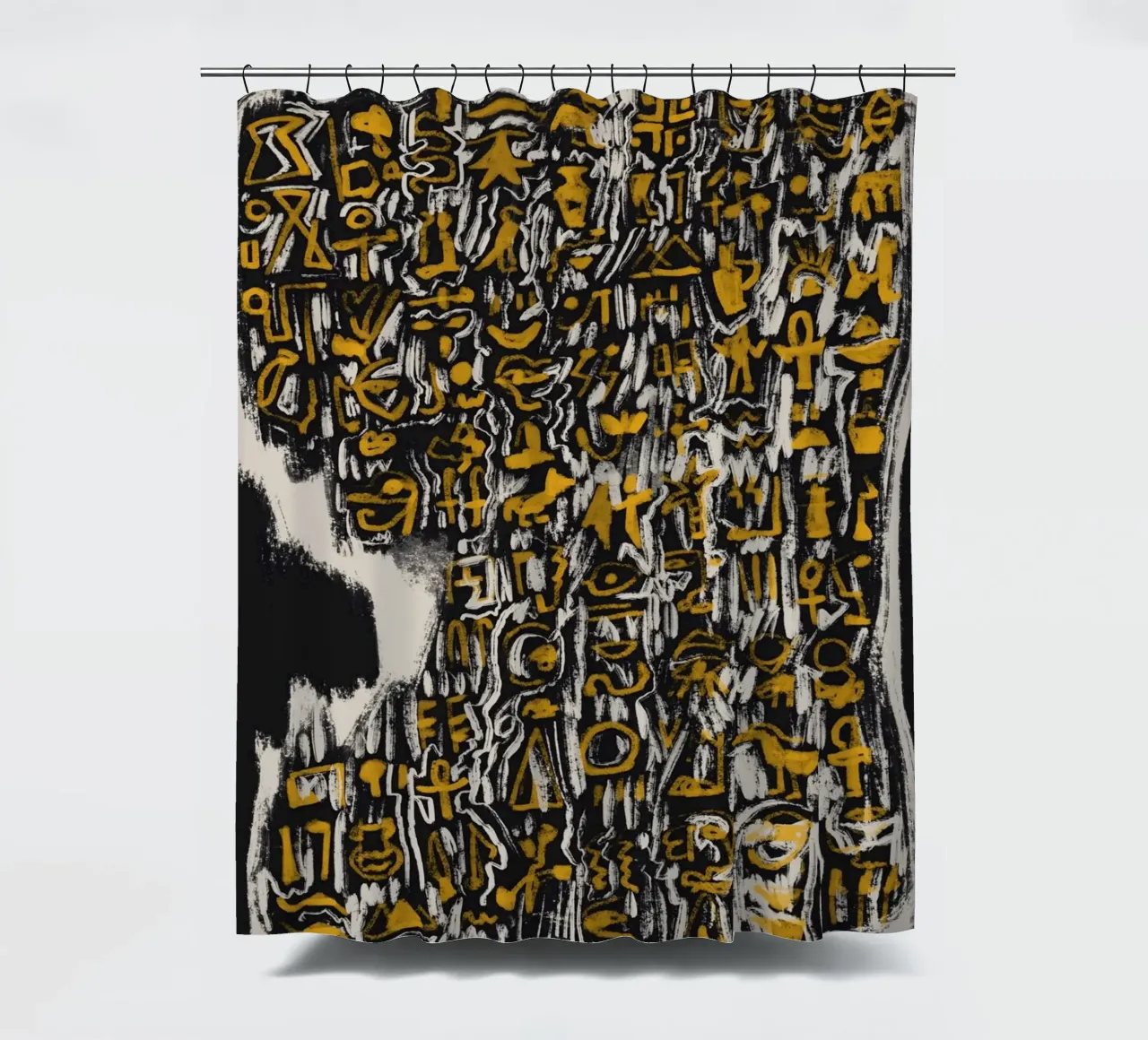 Scriptography shower curtain by Little Dean