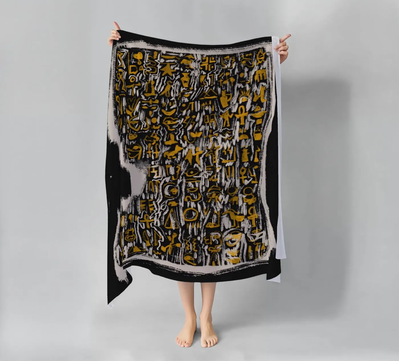 Scriptografie strandhanddoek van Little Dean