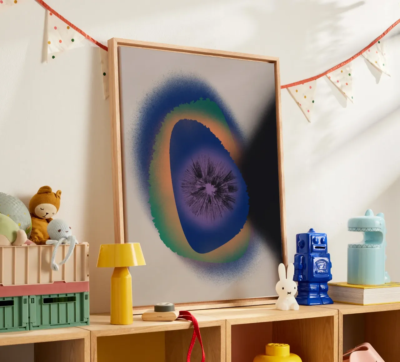 Kosmische samenstelling 12 canvas met Baklijst van Little Dean