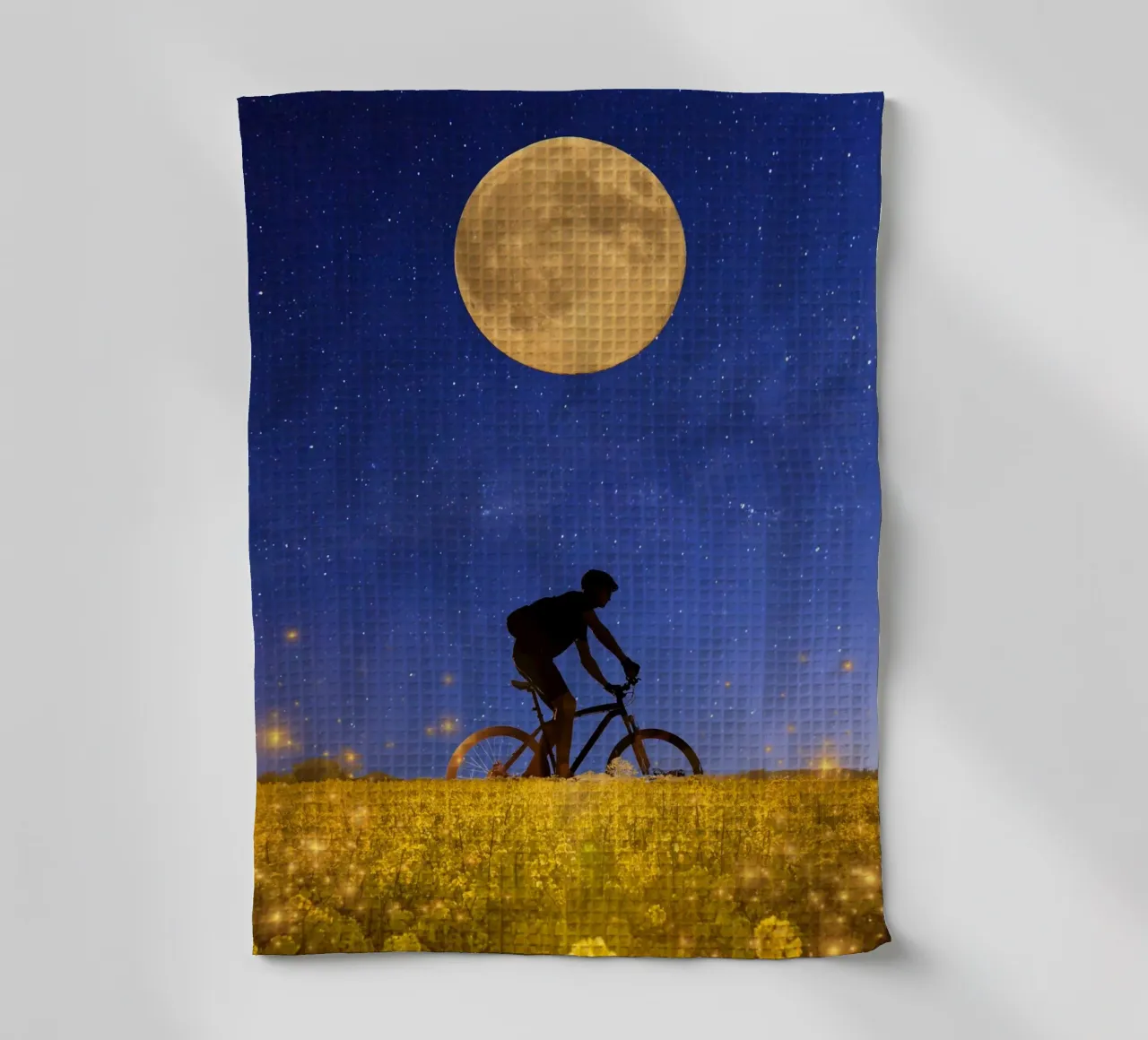 Promenade nocturne sous la lune torchon de Berwies Artwork