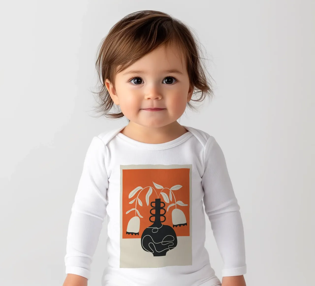 Quiet Elegance 3 long-sleeve baby romper by Nadjaa
