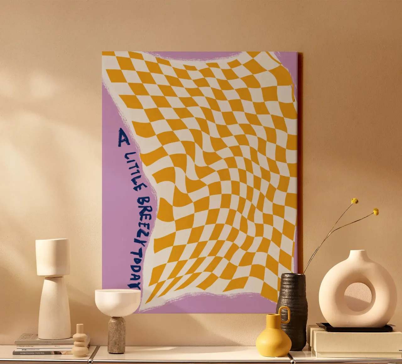 Een beetje winderig vandaag canvas met Baklijst van Little Dean