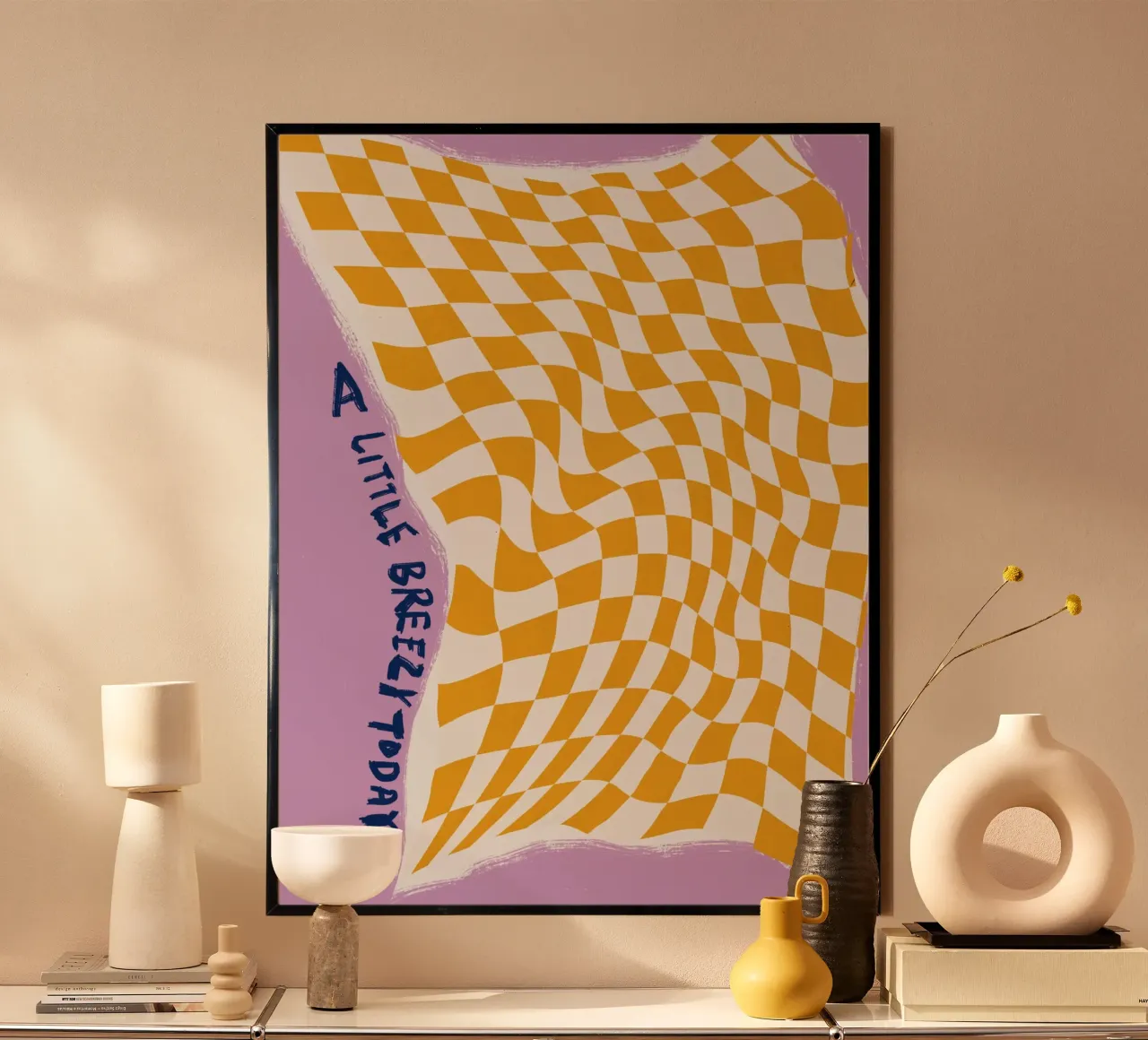Un po' di vento oggi poster con telaio in legno da Little Dean