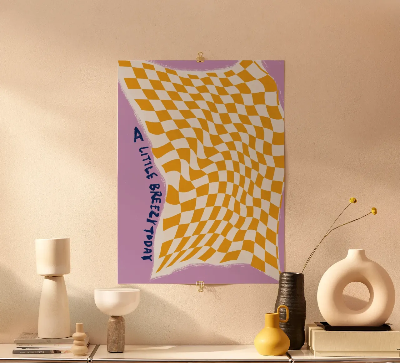 Un po' di vento oggi poster con telaio in legno da Little Dean