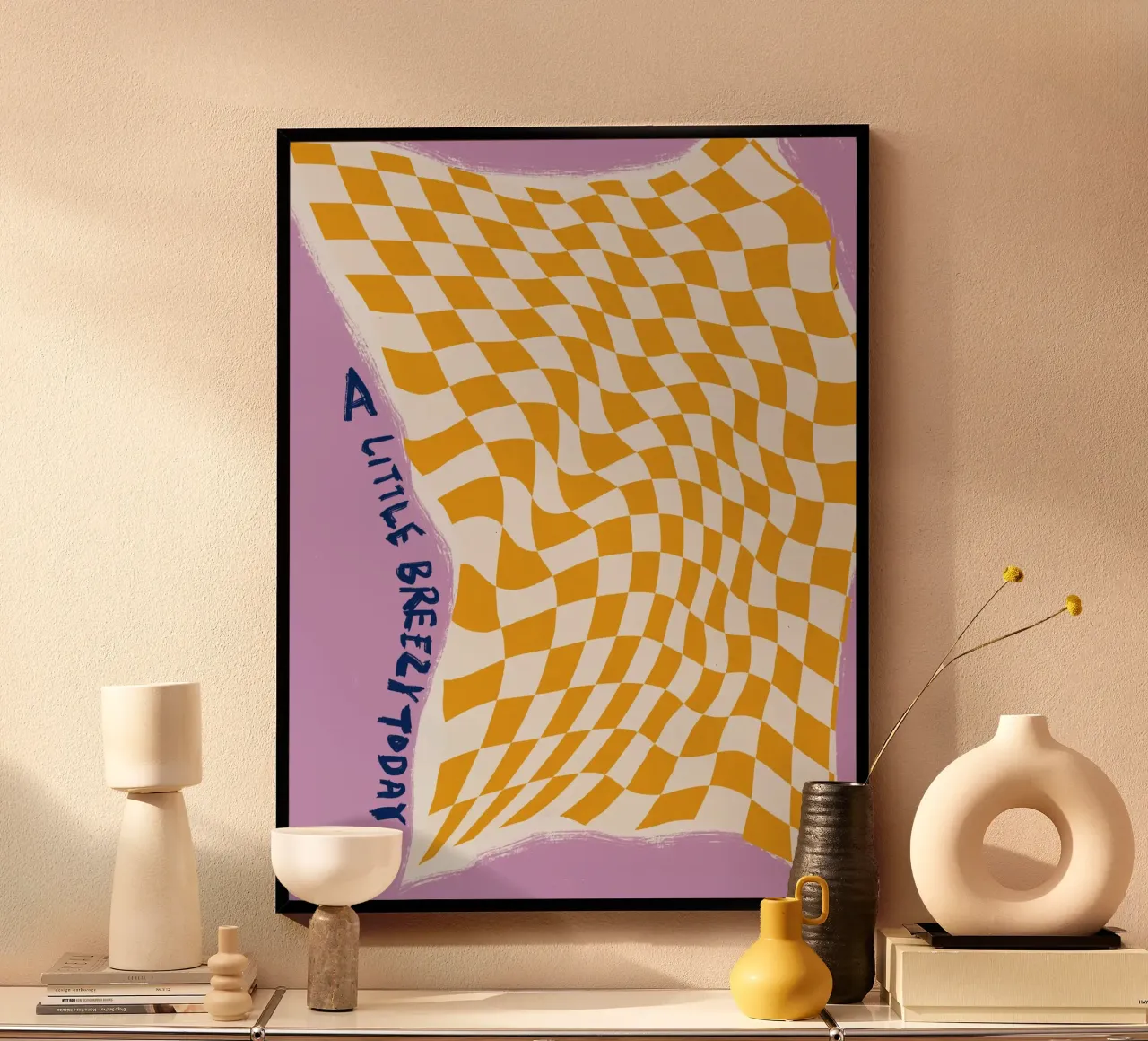 Un po' di vento oggi poster con telaio in legno da Little Dean