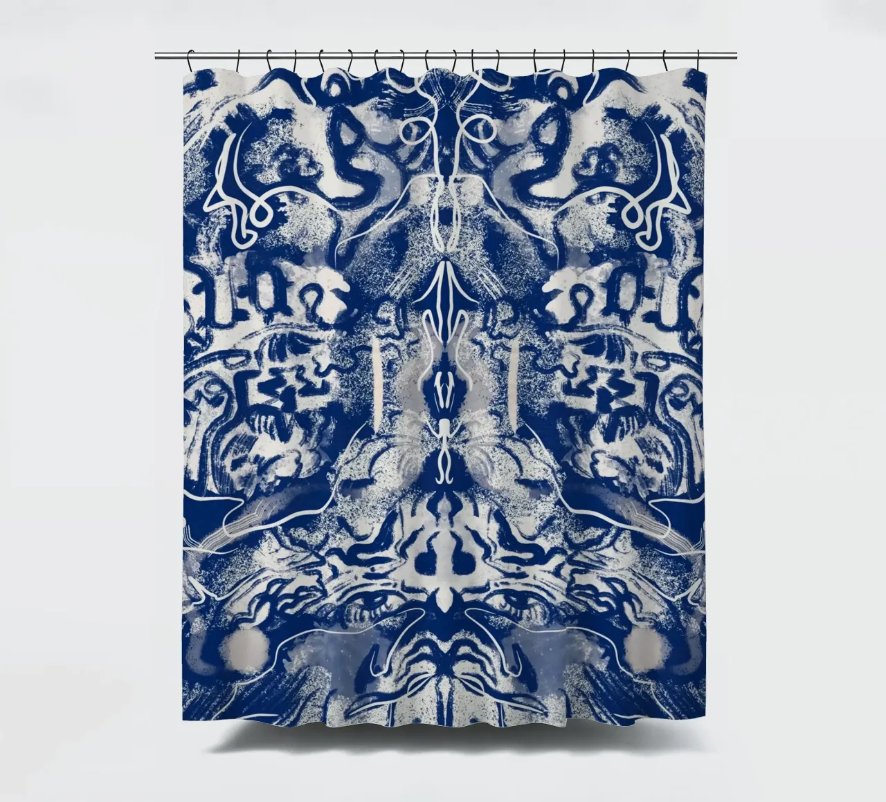 China blauw rorschach 02 douchegordijn van Little Dean