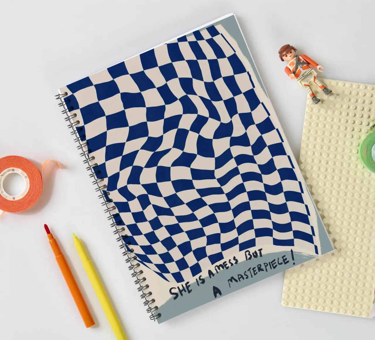 She is a mess but a masterpiece spiral notebook by Little Dean