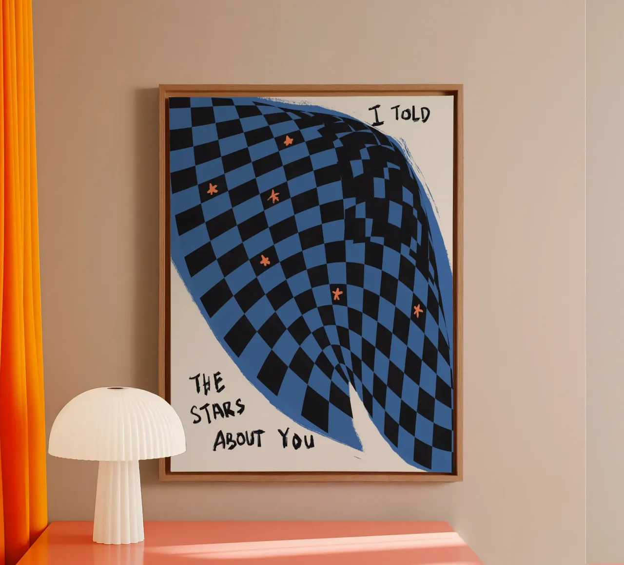 Ik vertelde de sterren over jou canvas met Baklijst van Little Dean
