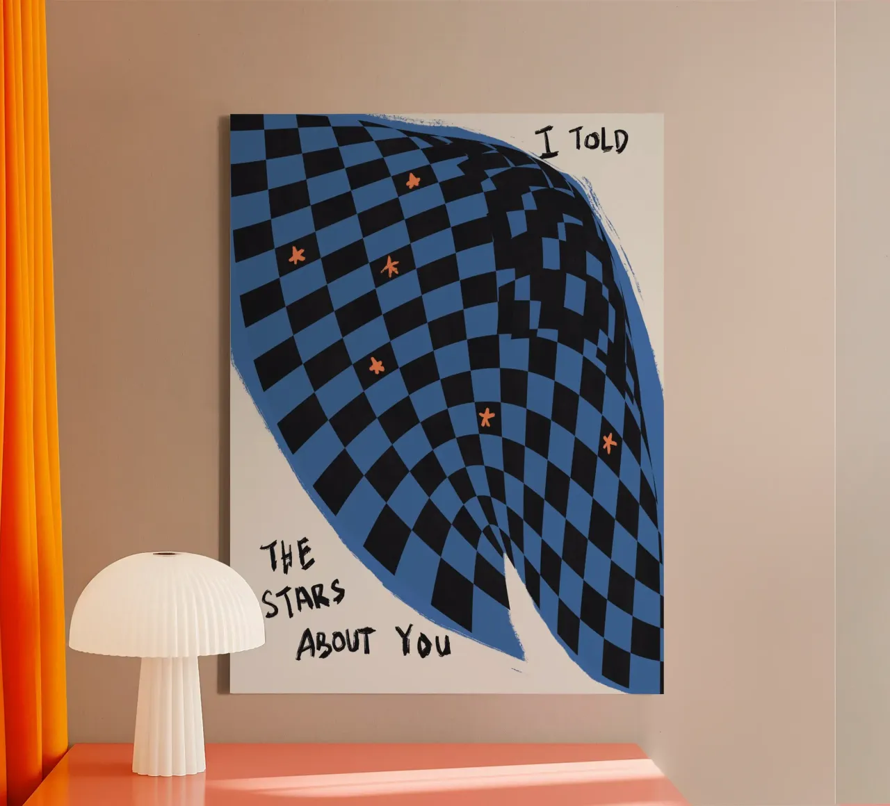 Ik vertelde de sterren over jou canvas met Baklijst van Little Dean