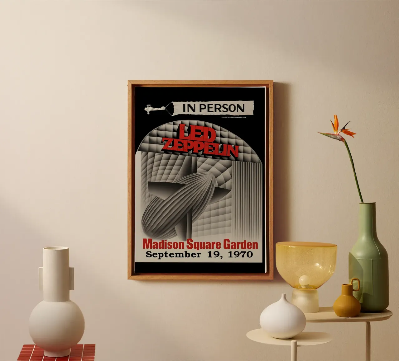 1970 Led Zeppelin Madison Square Garden Concert canvas with Floater frame by DGUnder