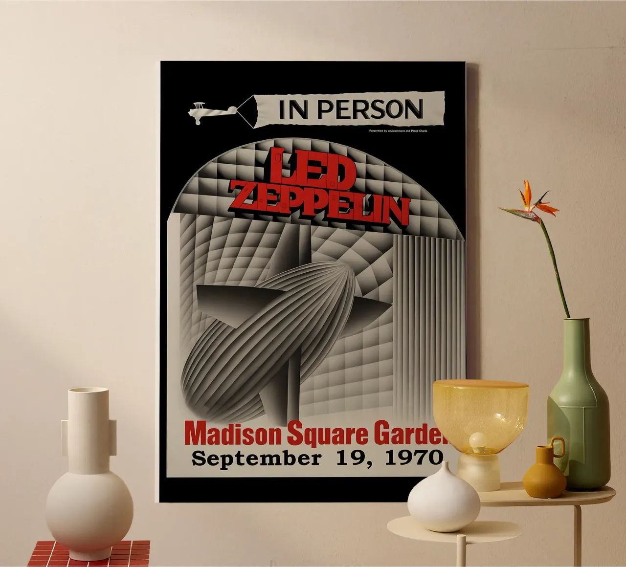 1970 Led Zeppelin Madison Square Garden Concert canvas with Floater frame by DGUnder