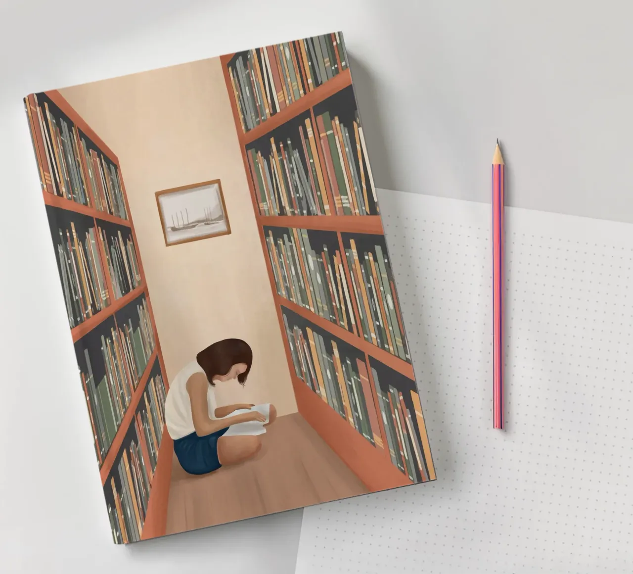 Getting Lost in a Book notebook by Flow Line