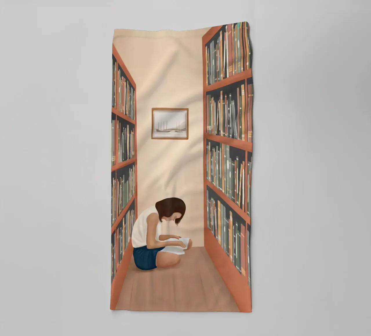 Getting Lost in a Book towel by Flow Line