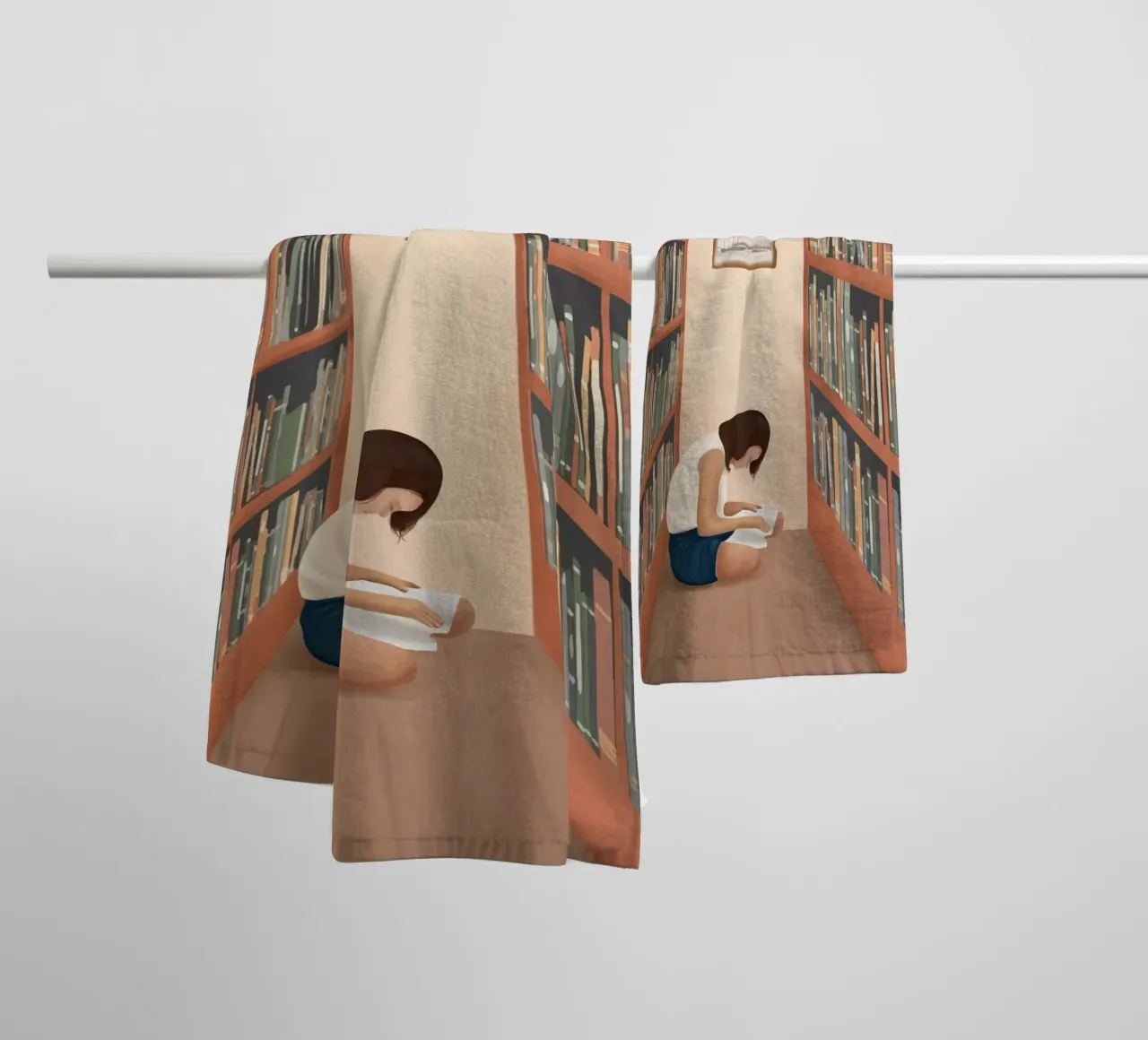 Getting Lost in a Book towel by Flow Line