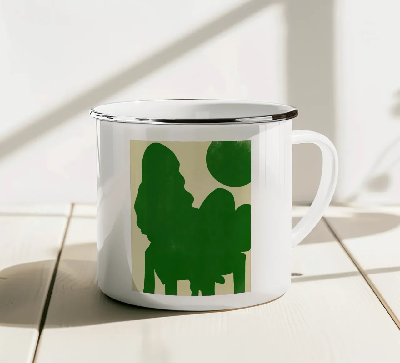 Figurative silhouette enamel mug by Little Dean