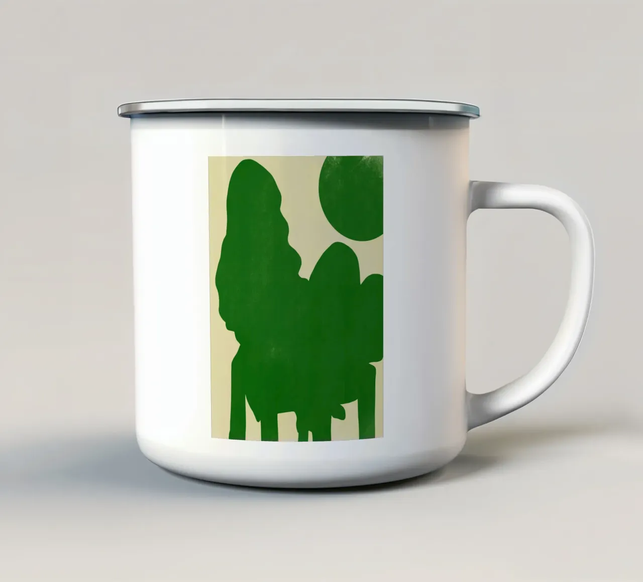 Figurative silhouette enamel mug by Little Dean