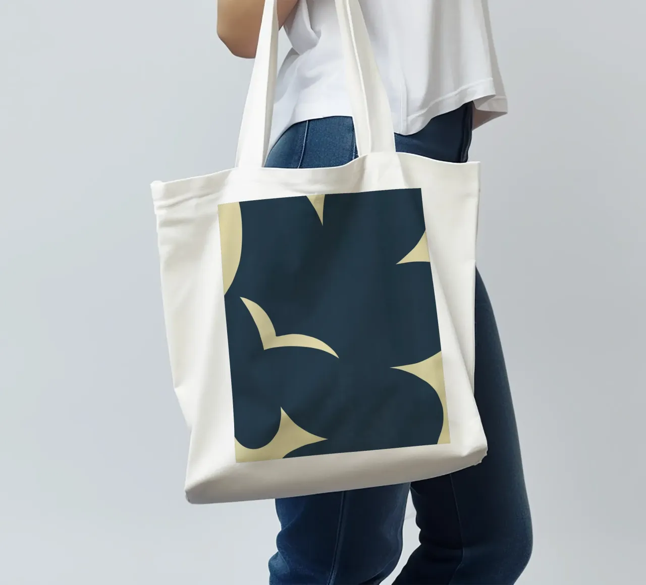 Abstract silhouet 05 jute draagtas van Little Dean