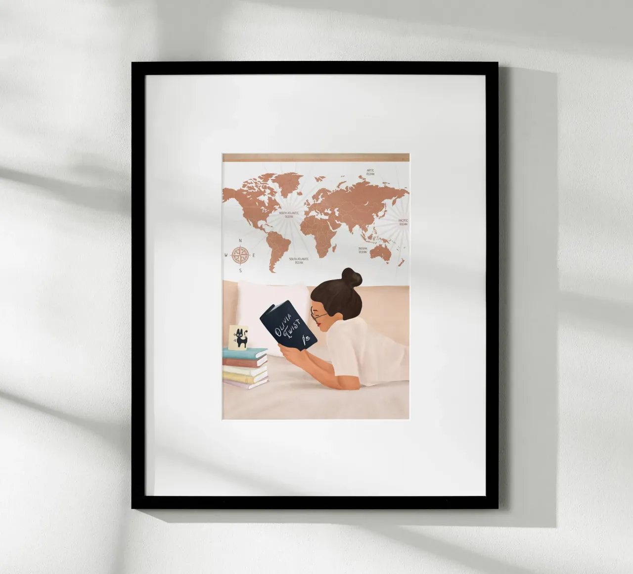 Good Read 03 poster con telaio in legno da Flow Line