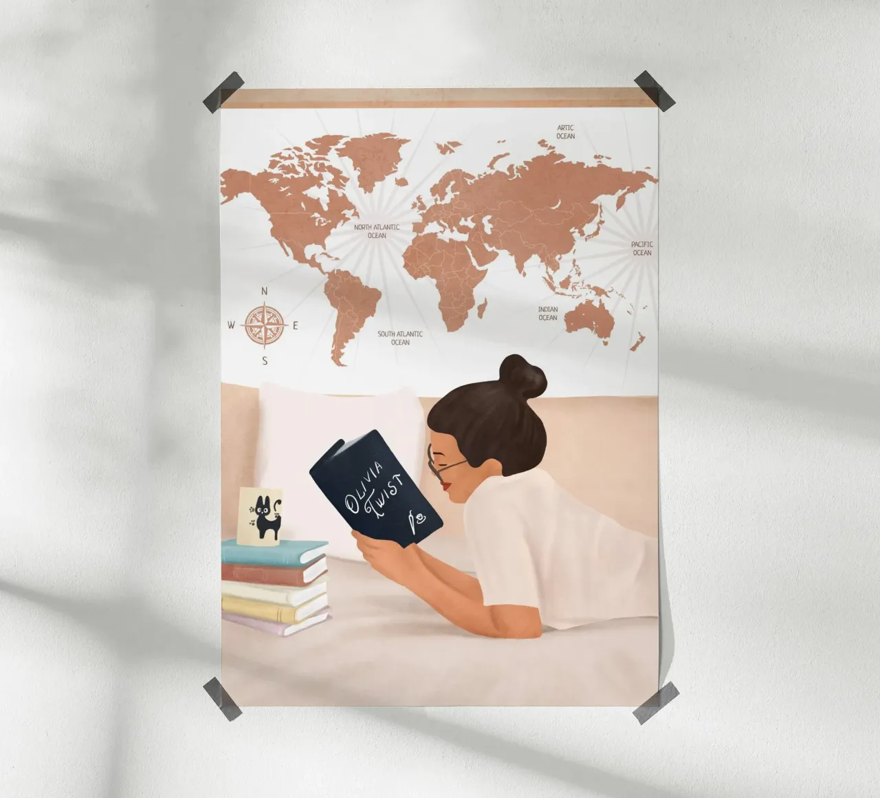Good Read 03 poster con telaio in legno da Flow Line