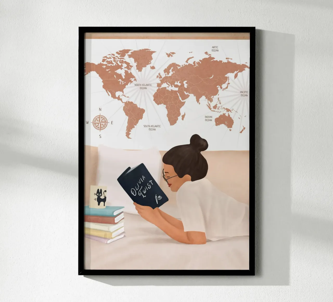 Good Read 03 poster con telaio in legno da Flow Line