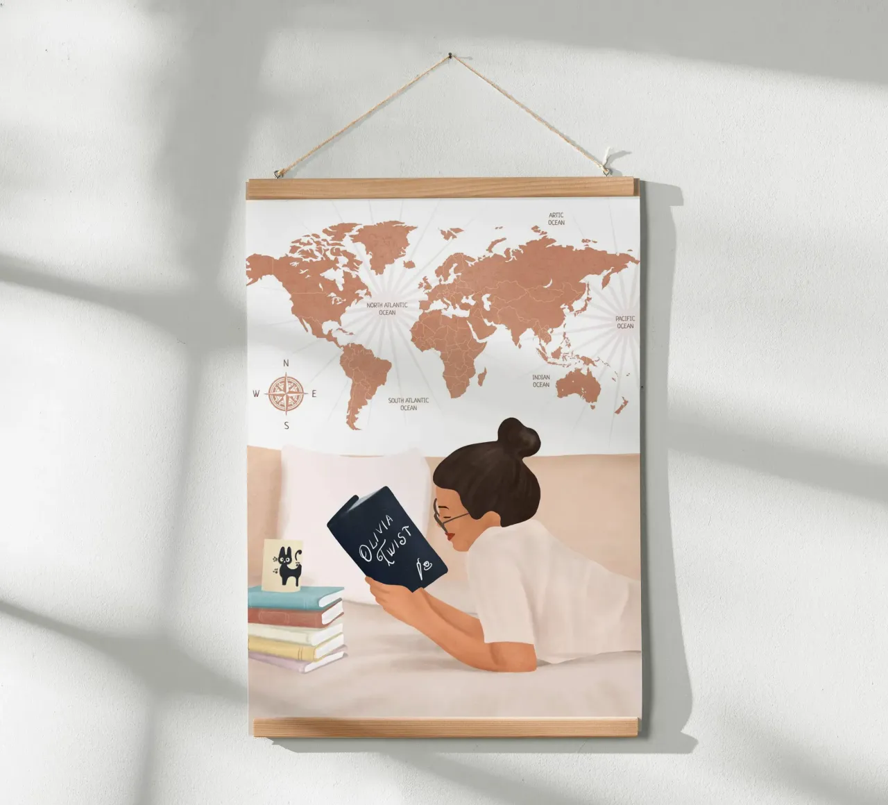 Good Read 03 poster con telaio in legno da Flow Line