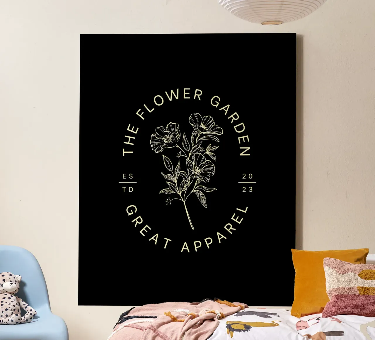 Bloementuin canvas met Baklijst van Olivia Creator