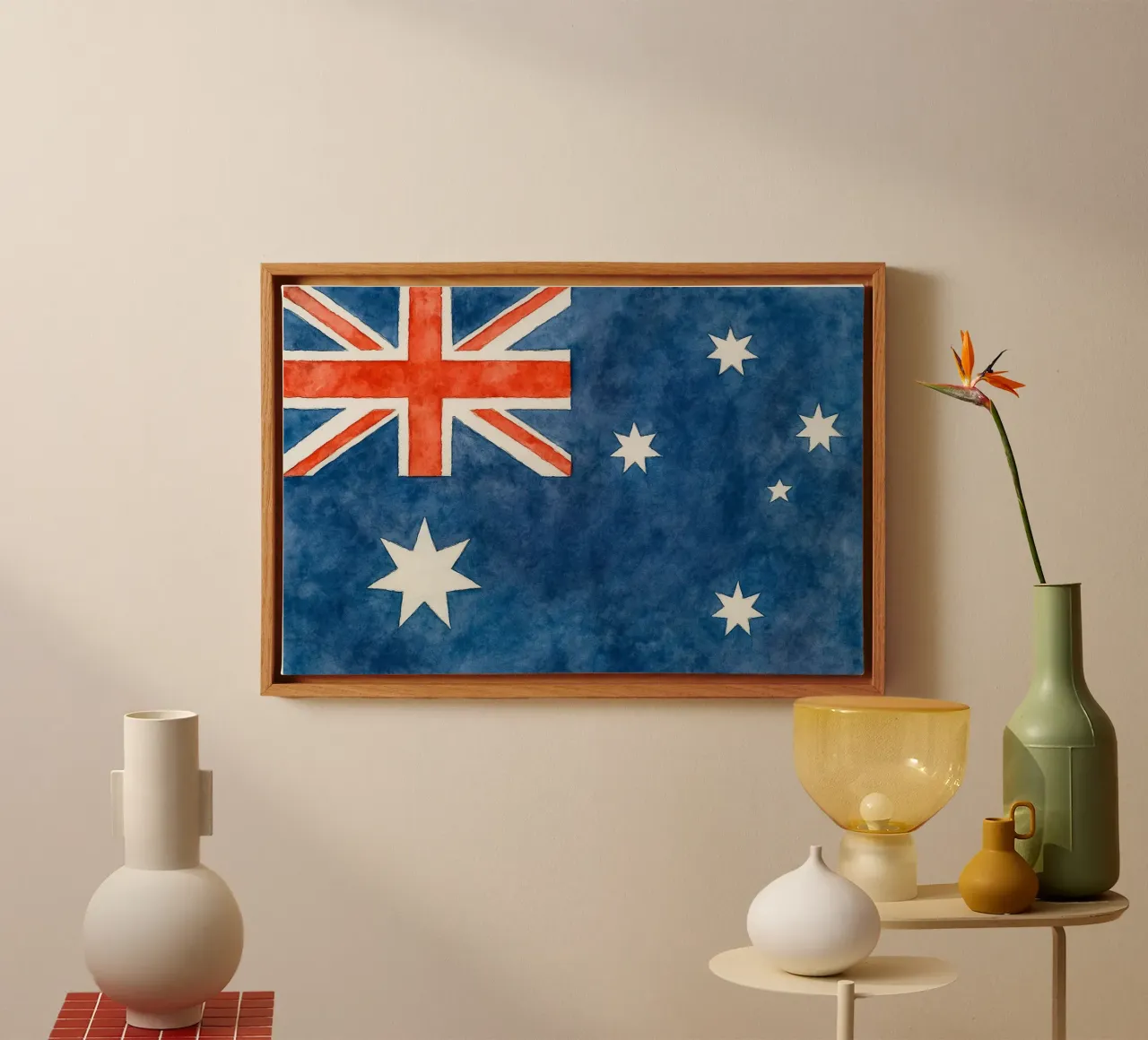 Australia Flag Painting tela con Cornice a cassetta da Kania