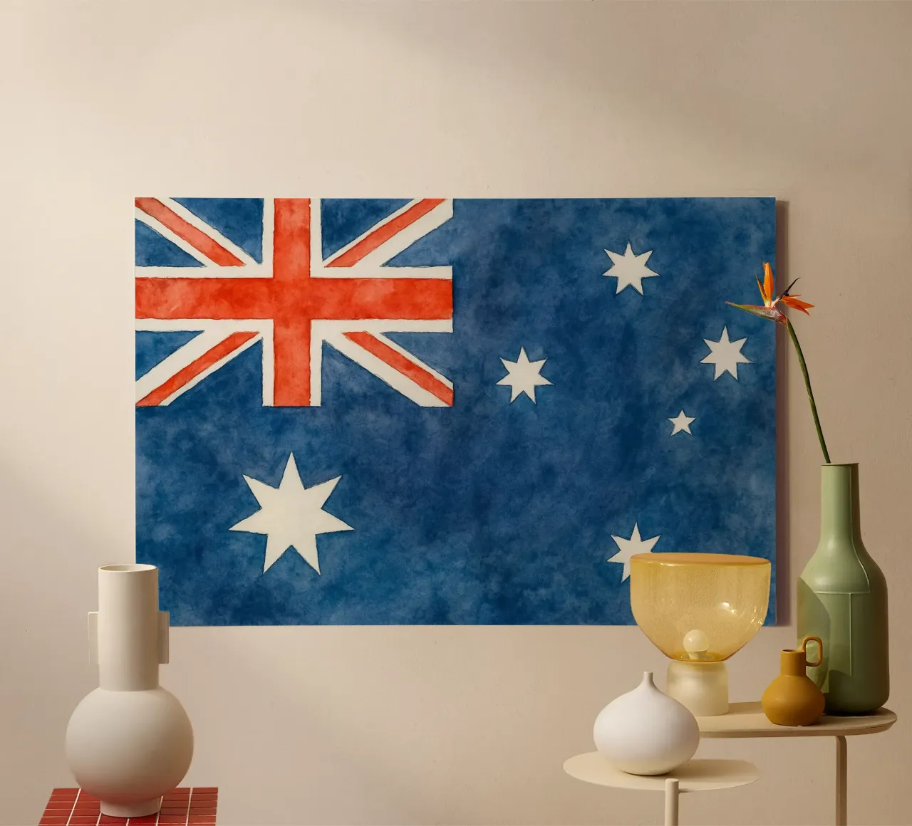 Australia Flag Painting tela con Cornice a cassetta da Kania