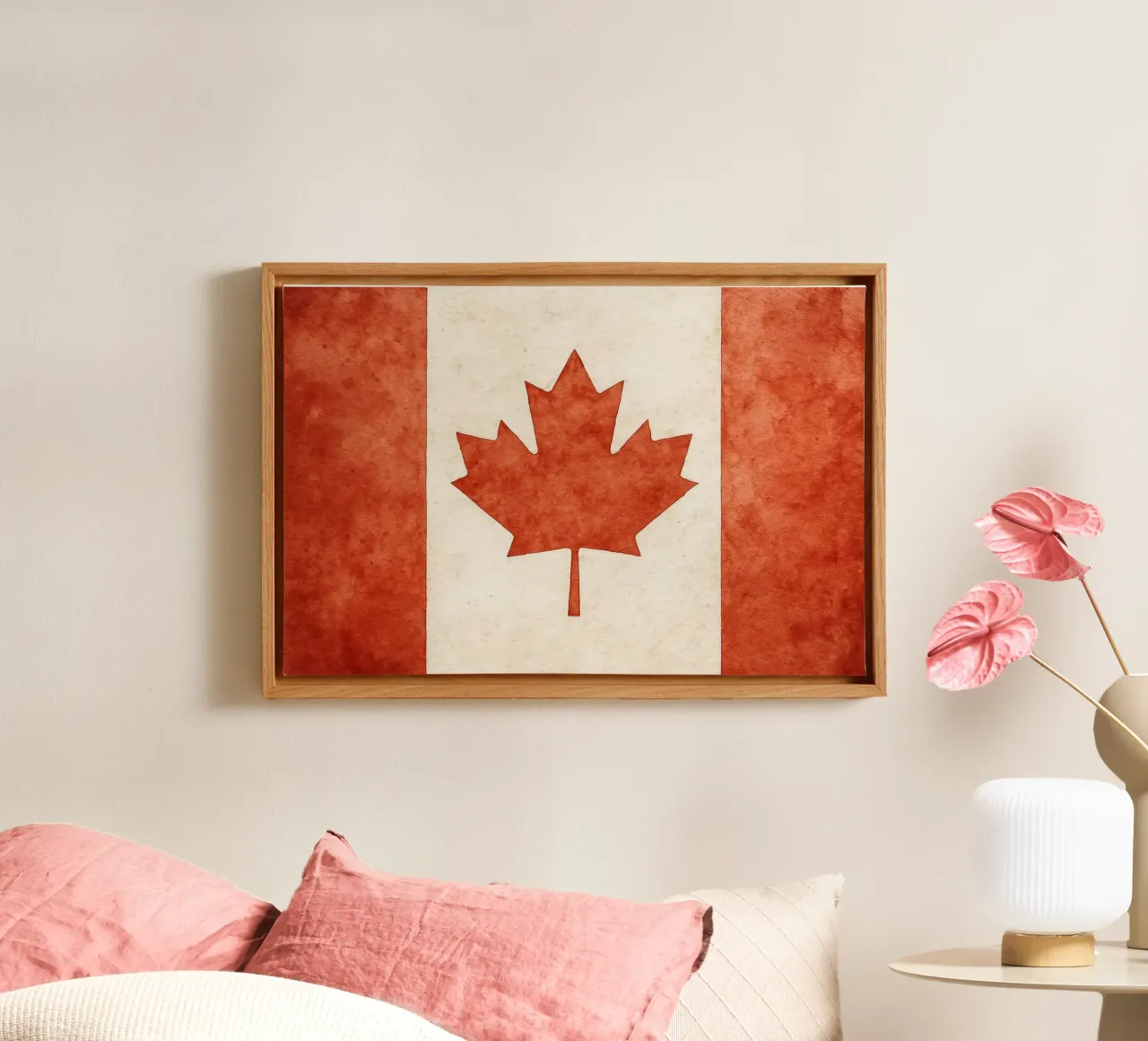 Pittura della bandiera del Canada tela con Cornice a cassetta da Kania