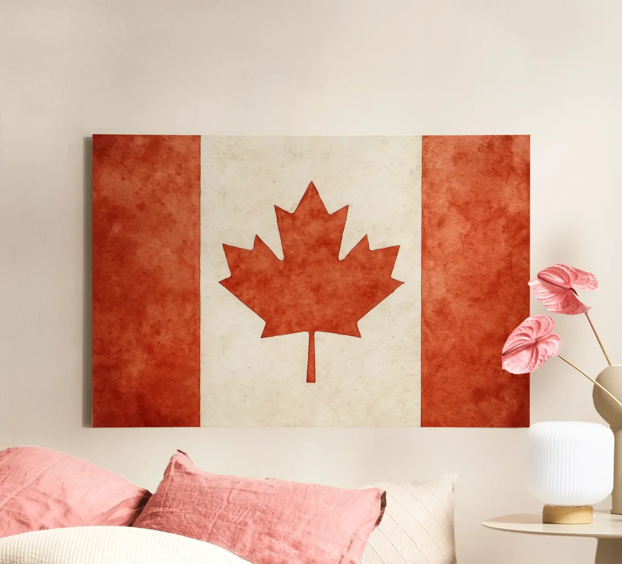 Pittura della bandiera del Canada tela con Cornice a cassetta da Kania