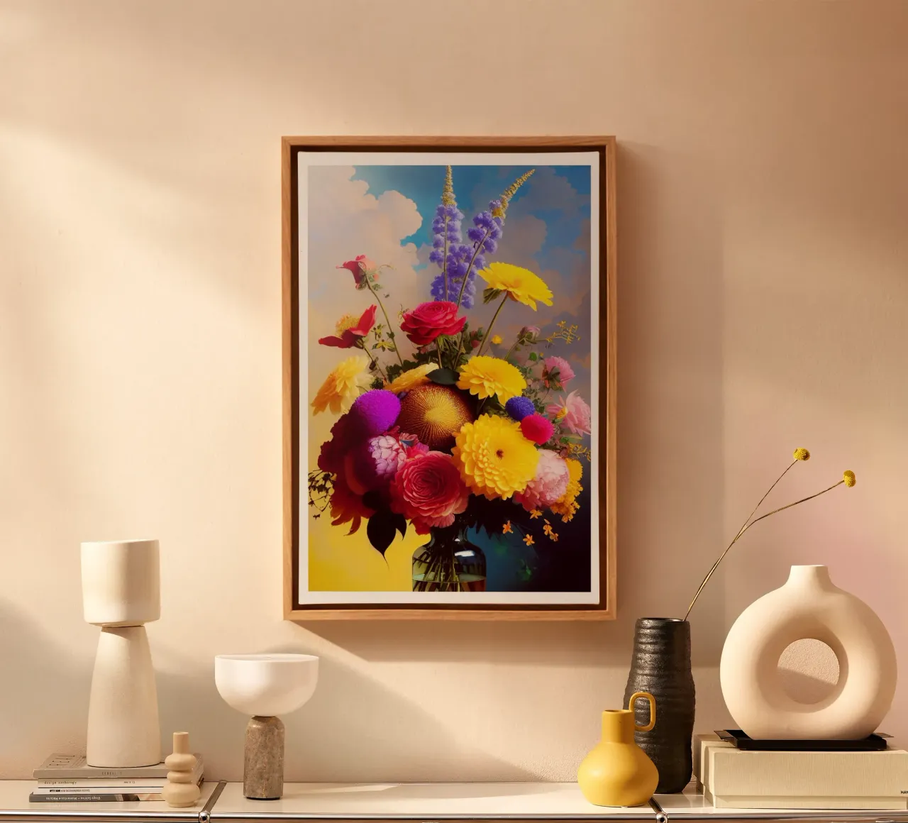 The Great Bloom and Light Play by Strandway canvas with Floater frame by Strandweg
