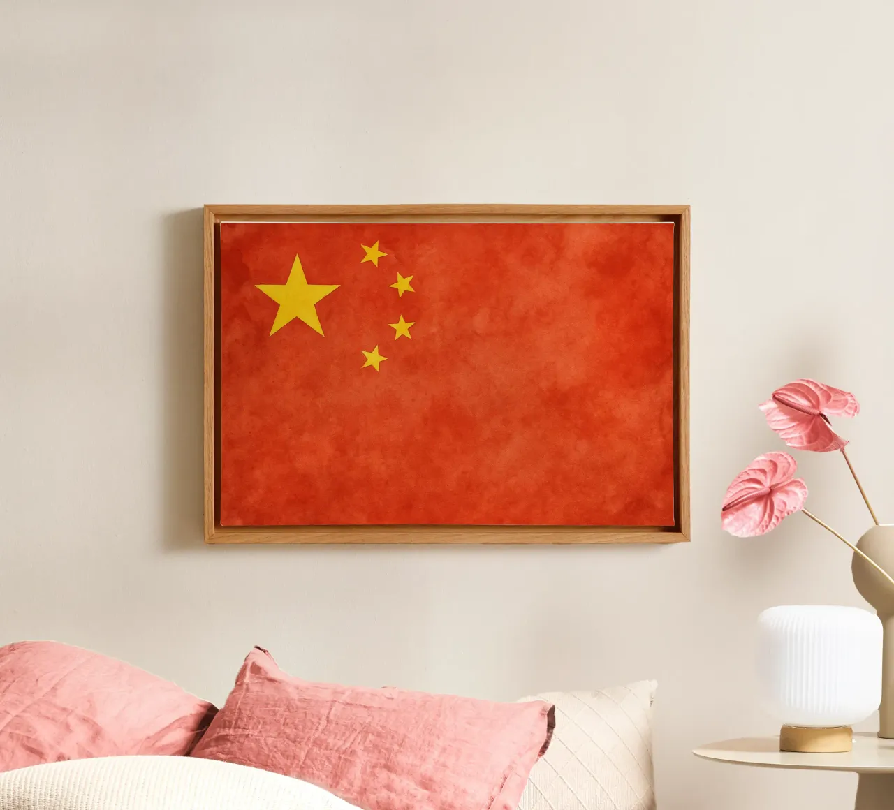 China Vlag Schilderen canvas met Baklijst van Kania