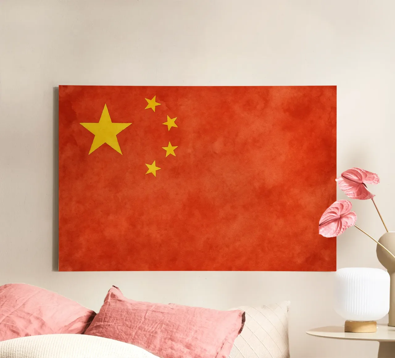 China Vlag Schilderen canvas met Baklijst van Kania