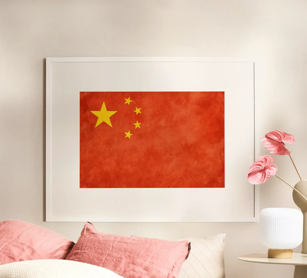 Pittura della bandiera cinese poster da Kania