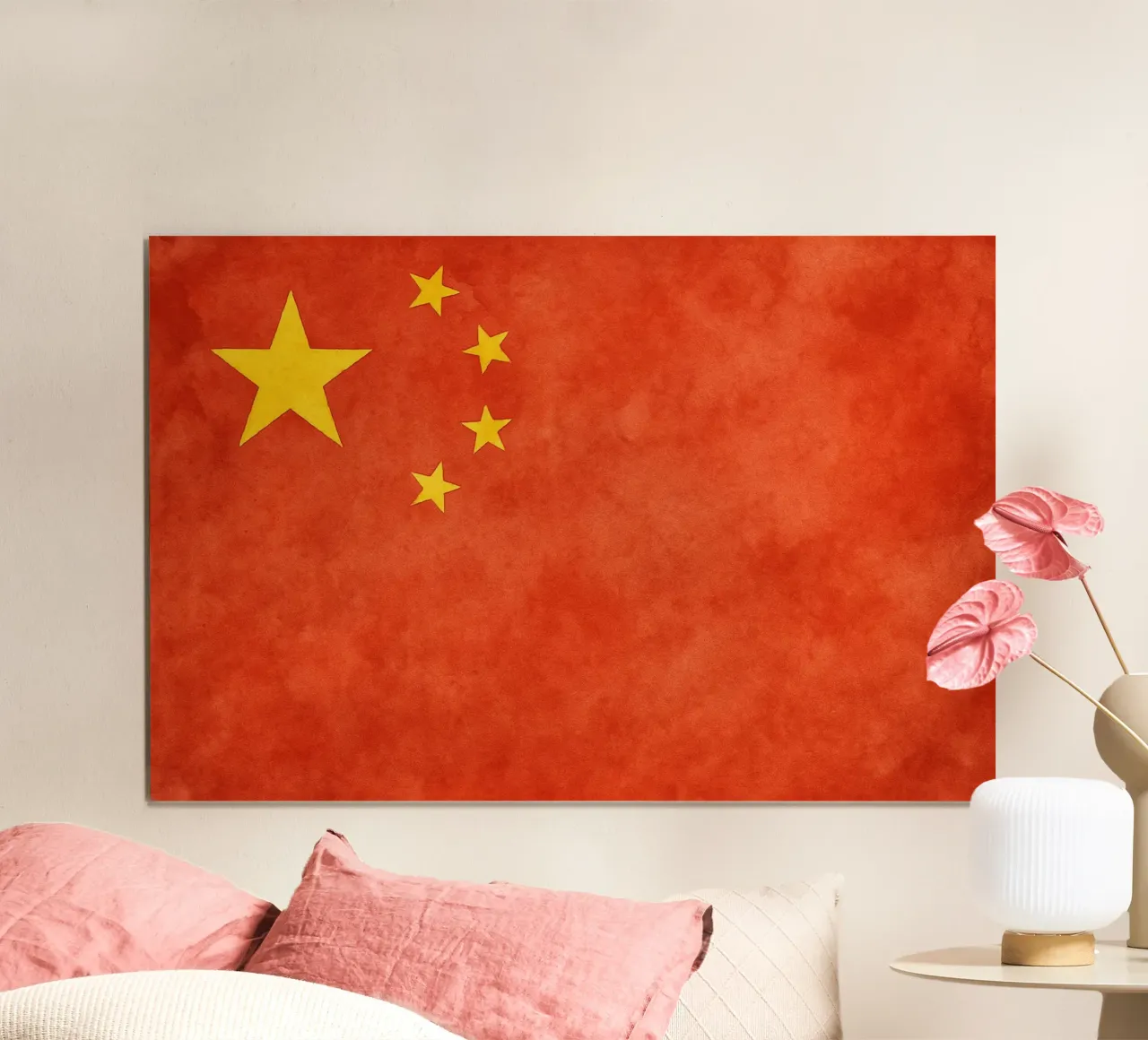 Pittura della bandiera cinese poster da Kania