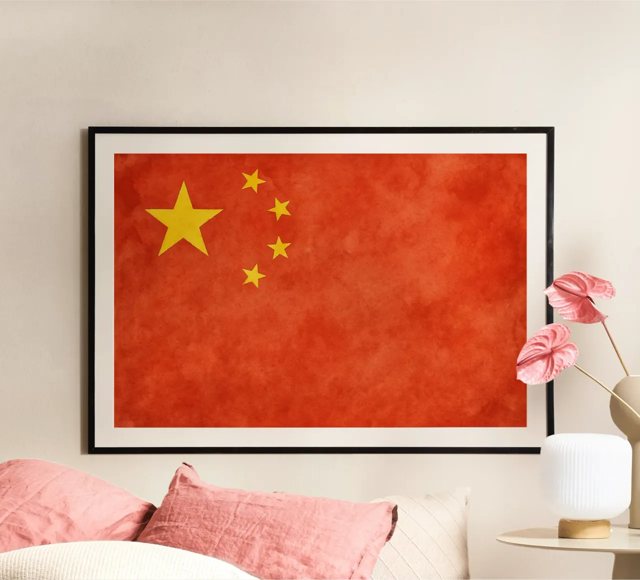 Pittura della bandiera cinese poster da Kania