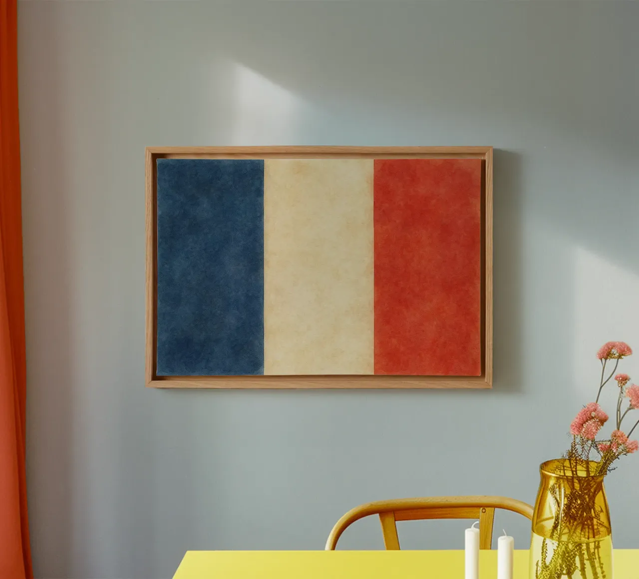 Frankrijk Vlag Schilderen canvas met Baklijst van Kania