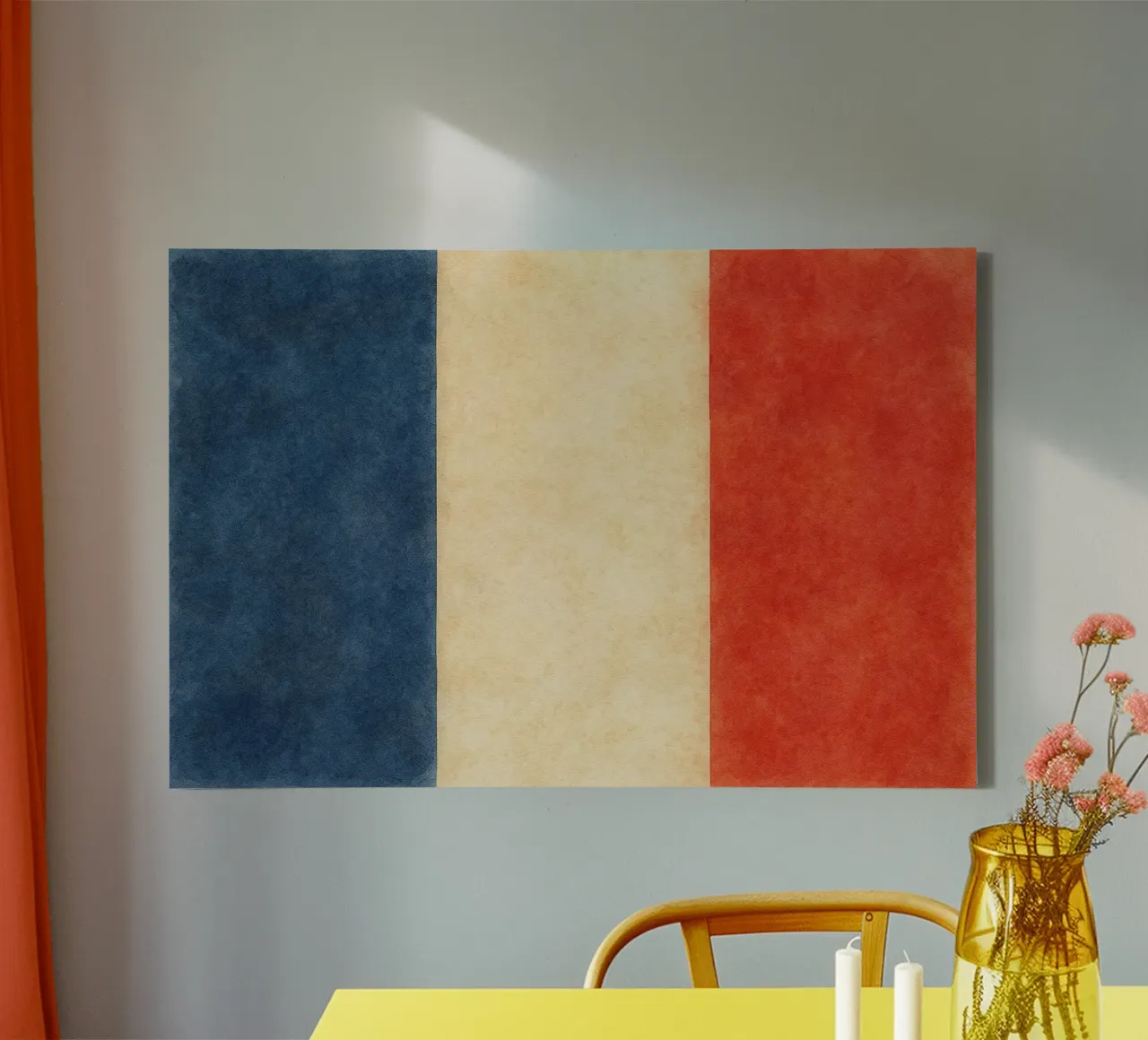 Frankrijk Vlag Schilderen canvas met Baklijst van Kania