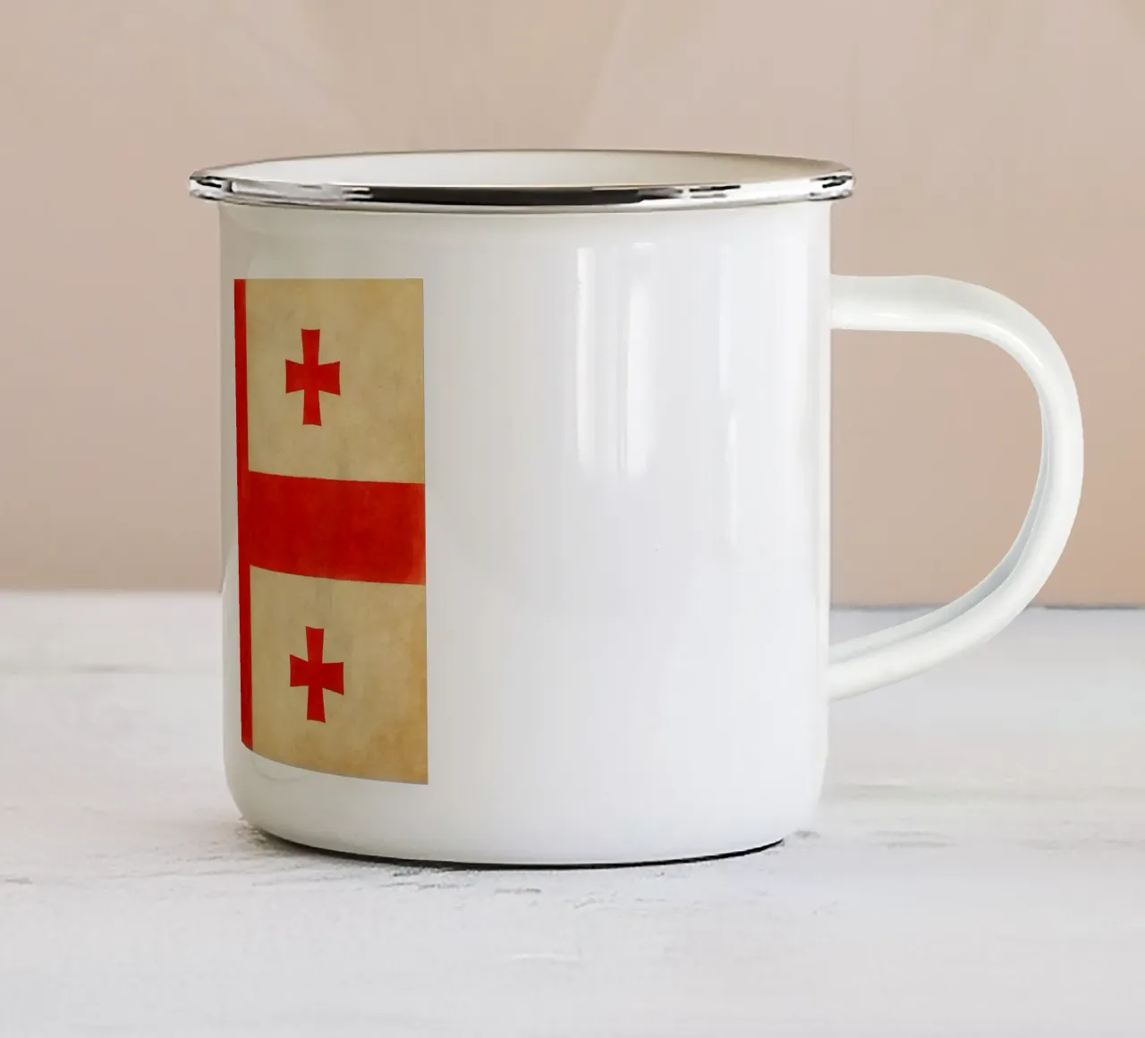 Georgia Flag Painting tazza in smalto da Kania
