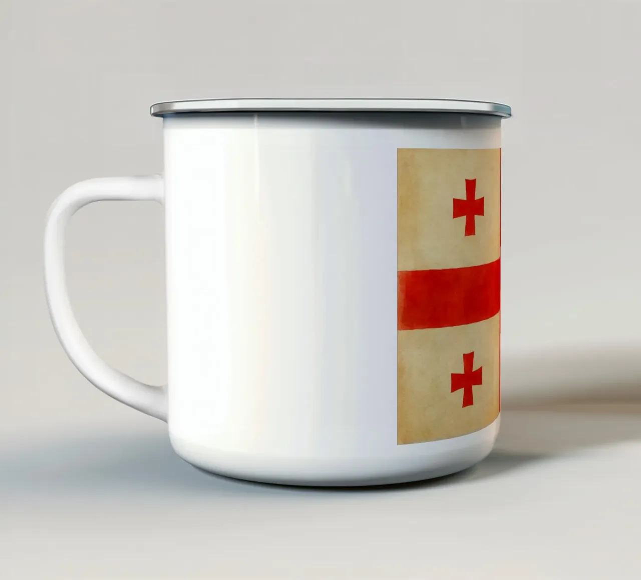 Georgia Flag Painting tazza in smalto da Kania