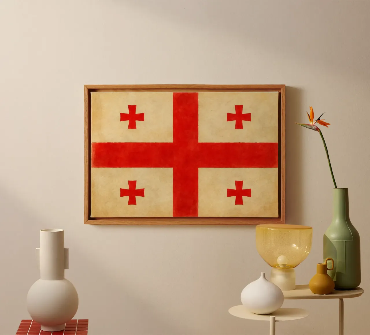 Georgia Flag Painting tela con Cornice a cassetta da Kania