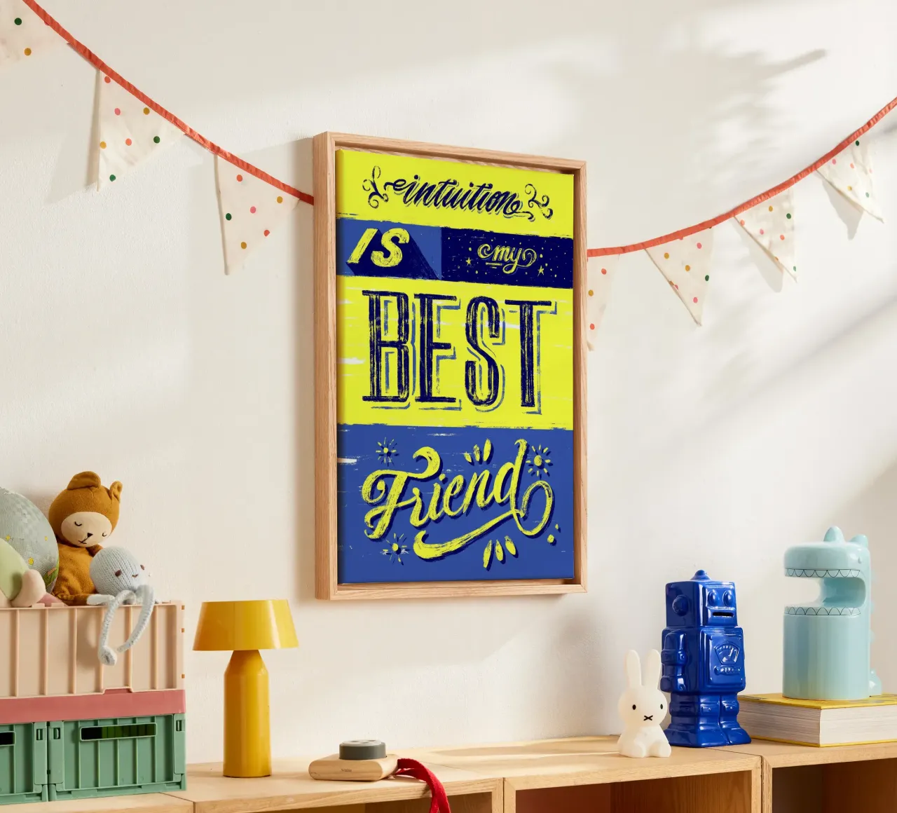 Intuition is my best friend tela con Cornice a cassetta da Glettering