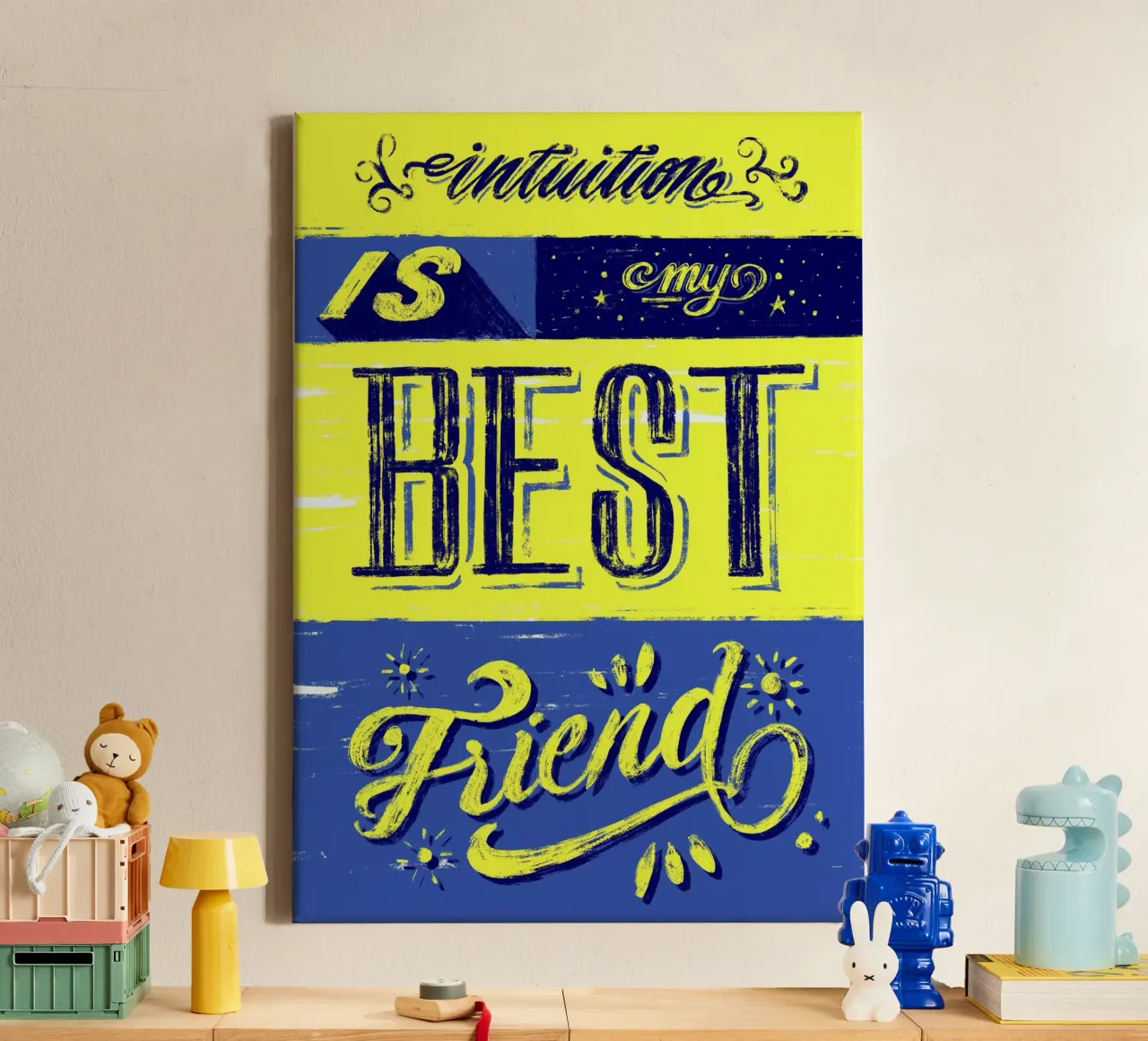 Intuition is my best friend tela con Cornice a cassetta da Glettering