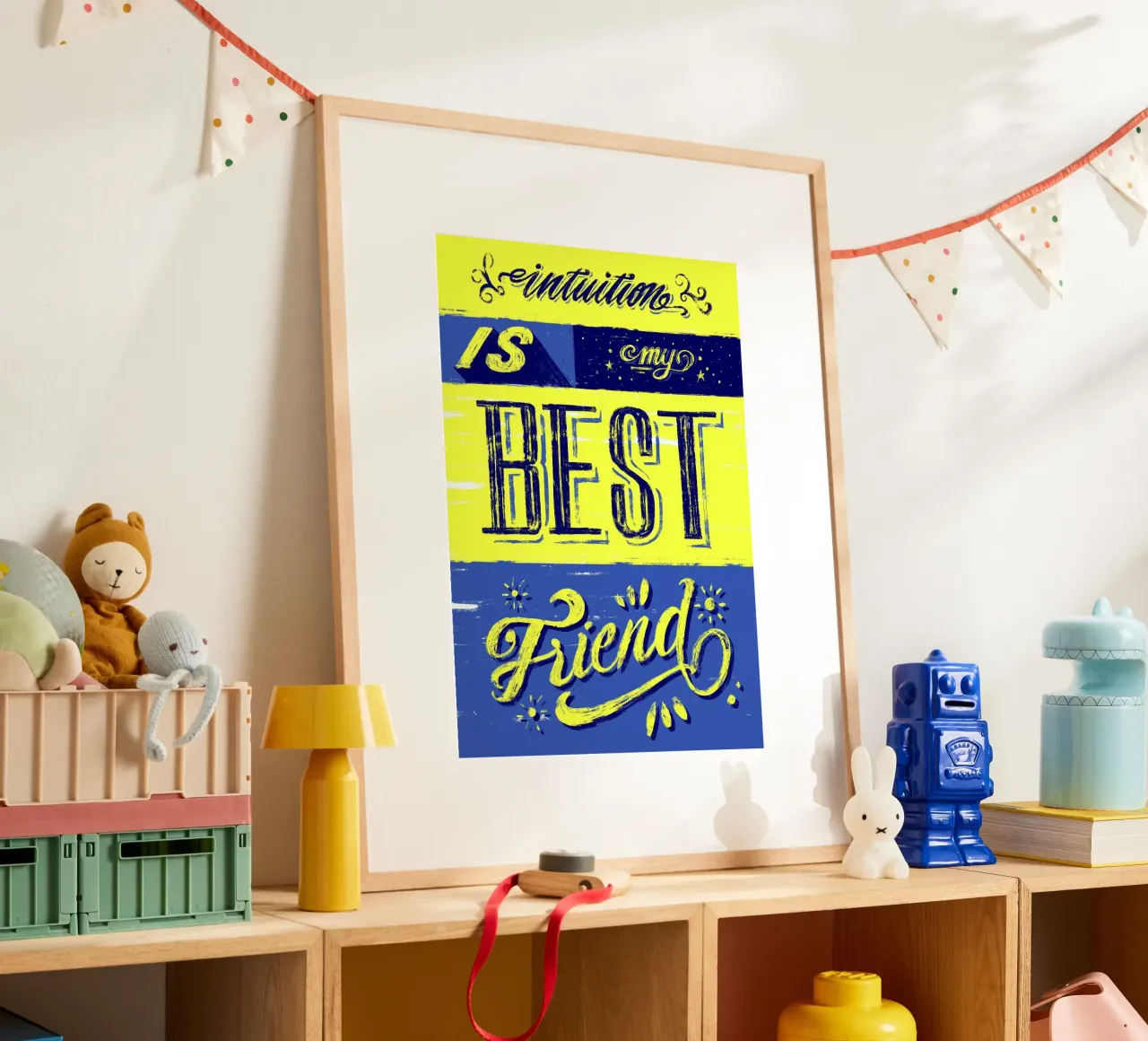 Intuition is my best friend poster con telaio in alluminio da Glettering