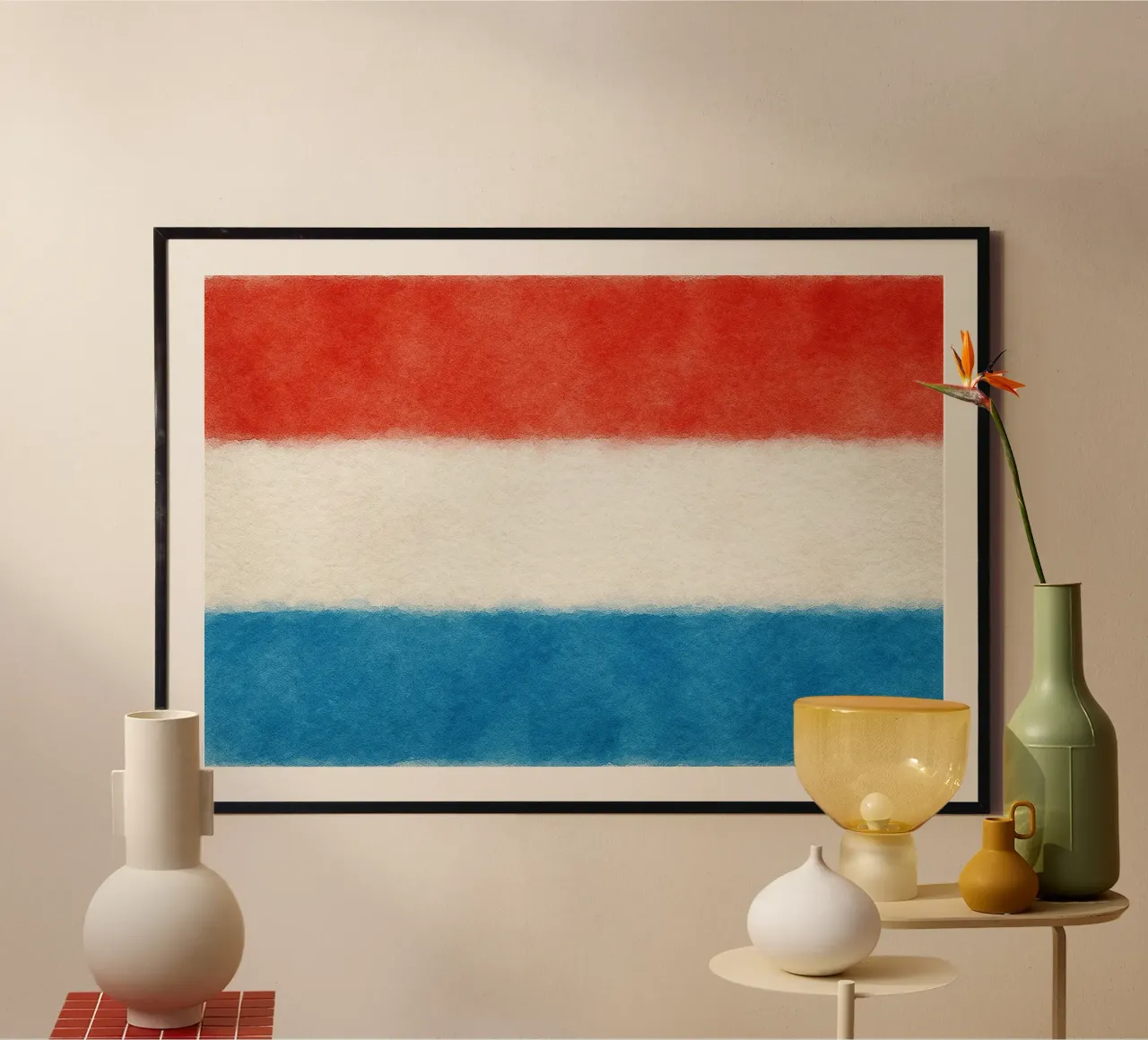 Pittura della bandiera del Lussemburgo poster da Kania