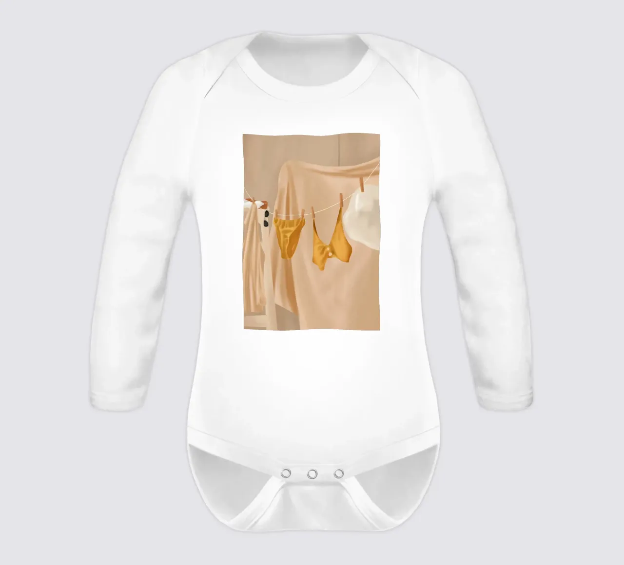 Room Wire long-sleeve baby romper by Flow Line