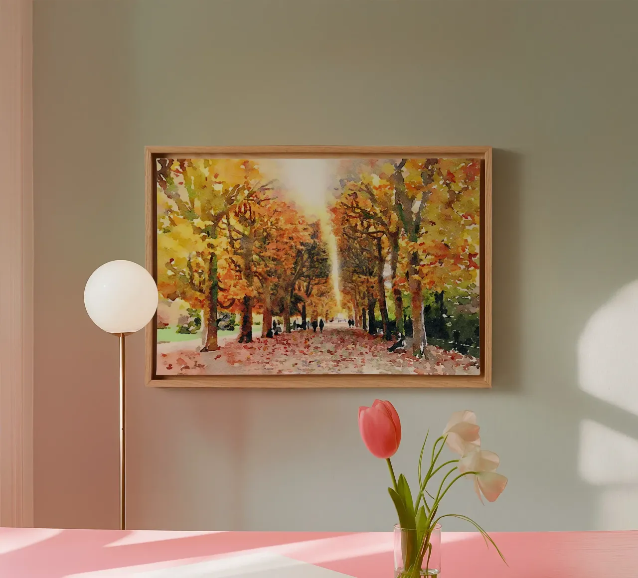 Herfst in Parijs canvas met Baklijst van Massimo Frascogna