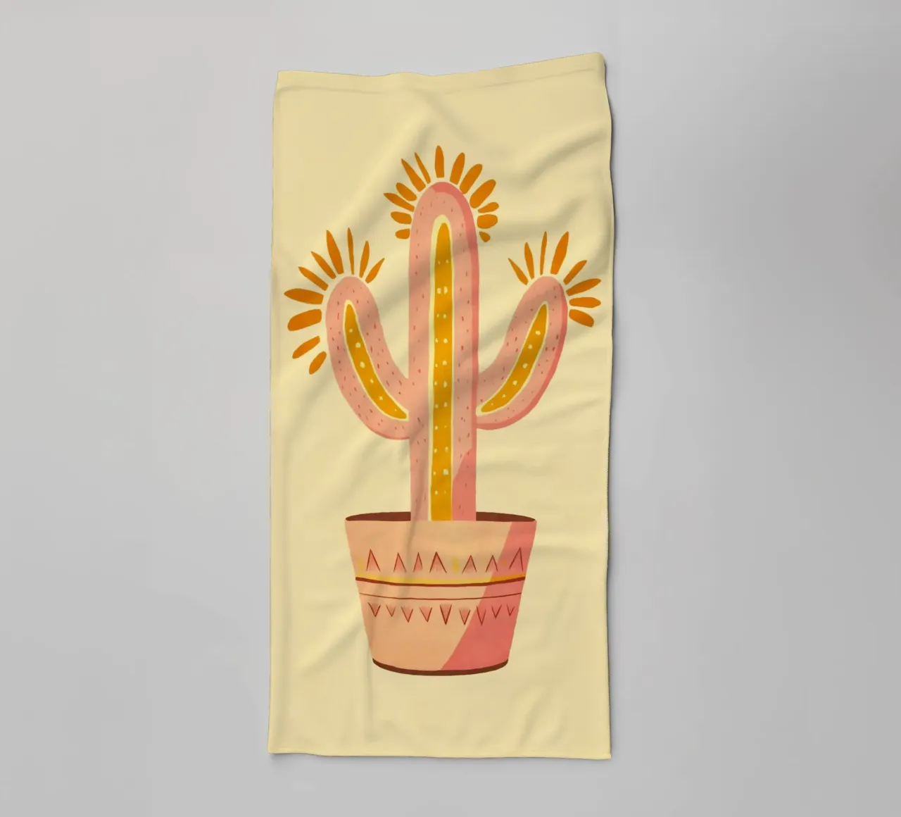 Zuidwest Boho Vibes Cactus badhanddoek van Andrea Haase Modern Home