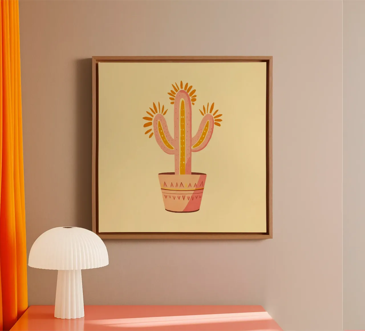 Zuidwest Boho Vibes Cactus canvas van Andrea Haase Modern Home