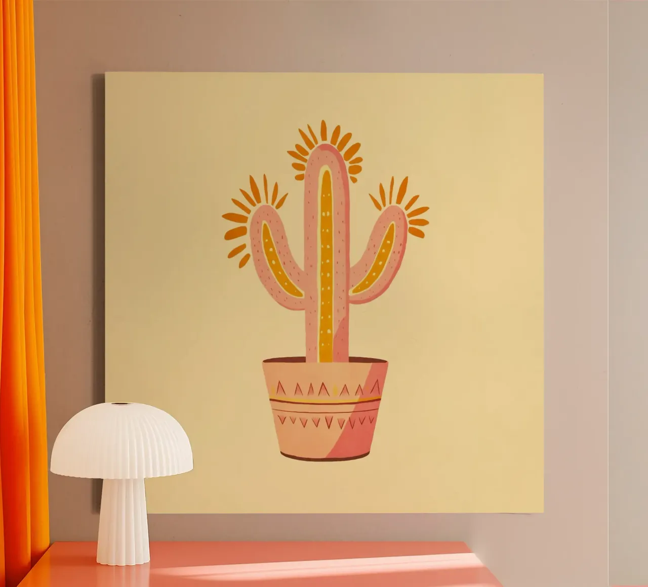 Zuidwest Boho Vibes Cactus canvas van Andrea Haase Modern Home